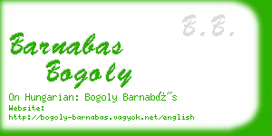 barnabas bogoly business card